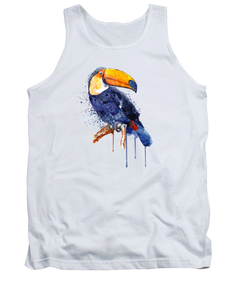 Toucan Tank Top featuring the painting American Giant Toucan Bird by Marian Voicu