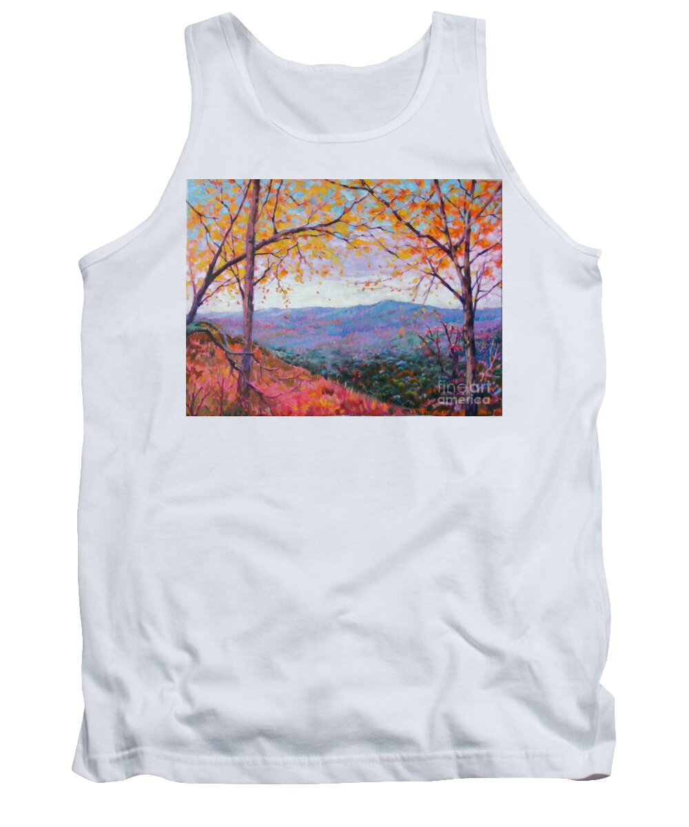 Amicalola State Park Tank Top featuring the painting Toward blue ridge by Celine K Yong