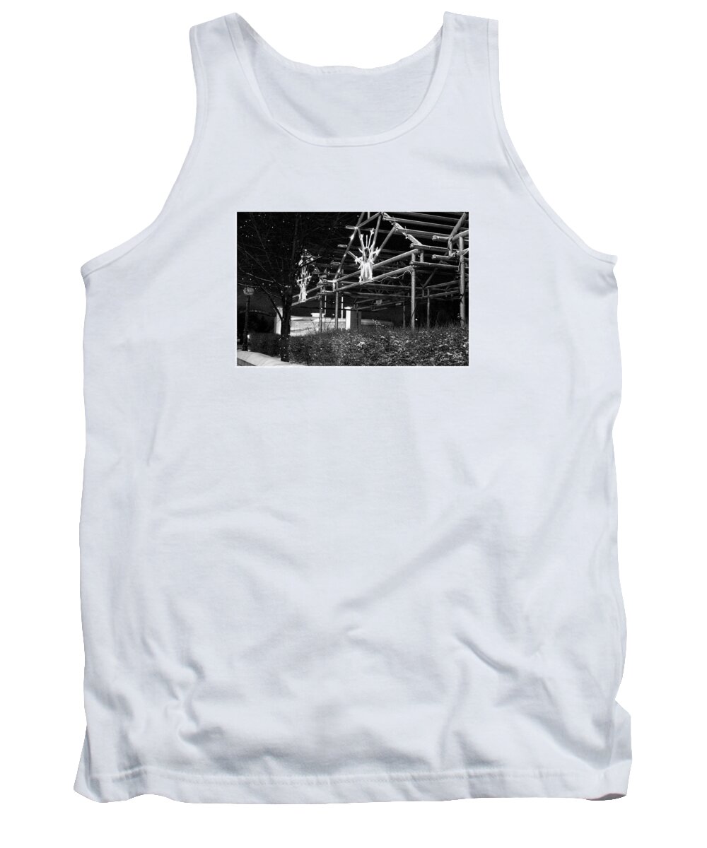 Old Buildings Tank Top featuring the photograph Town Square Lights by Jana Rosenkranz