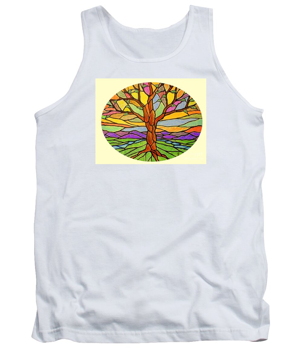 Tree Tank Top featuring the painting Tree of Grace 2 by Jim Harris
