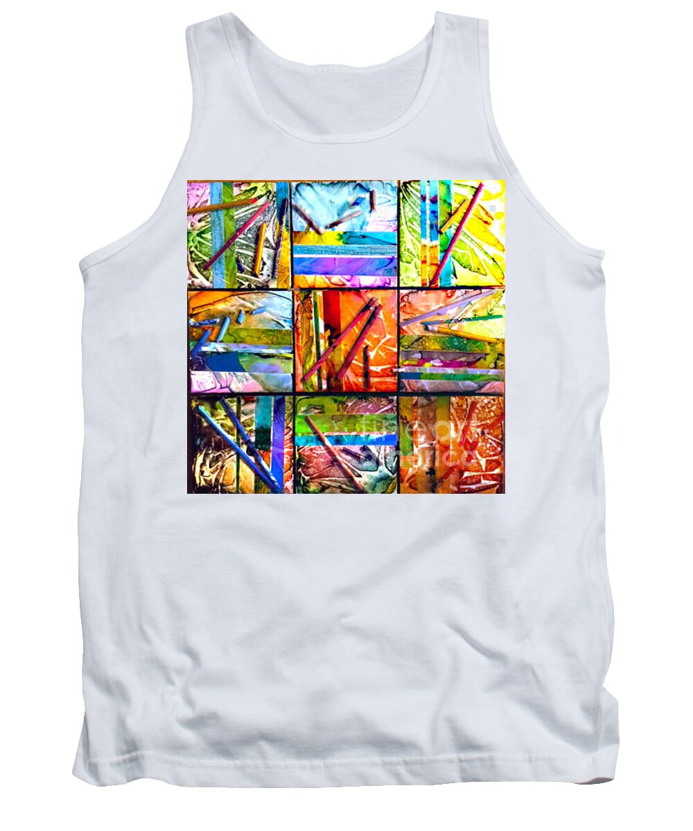 Tropics Tank Top featuring the painting Tropical Stix by Alene Sirott-Cope