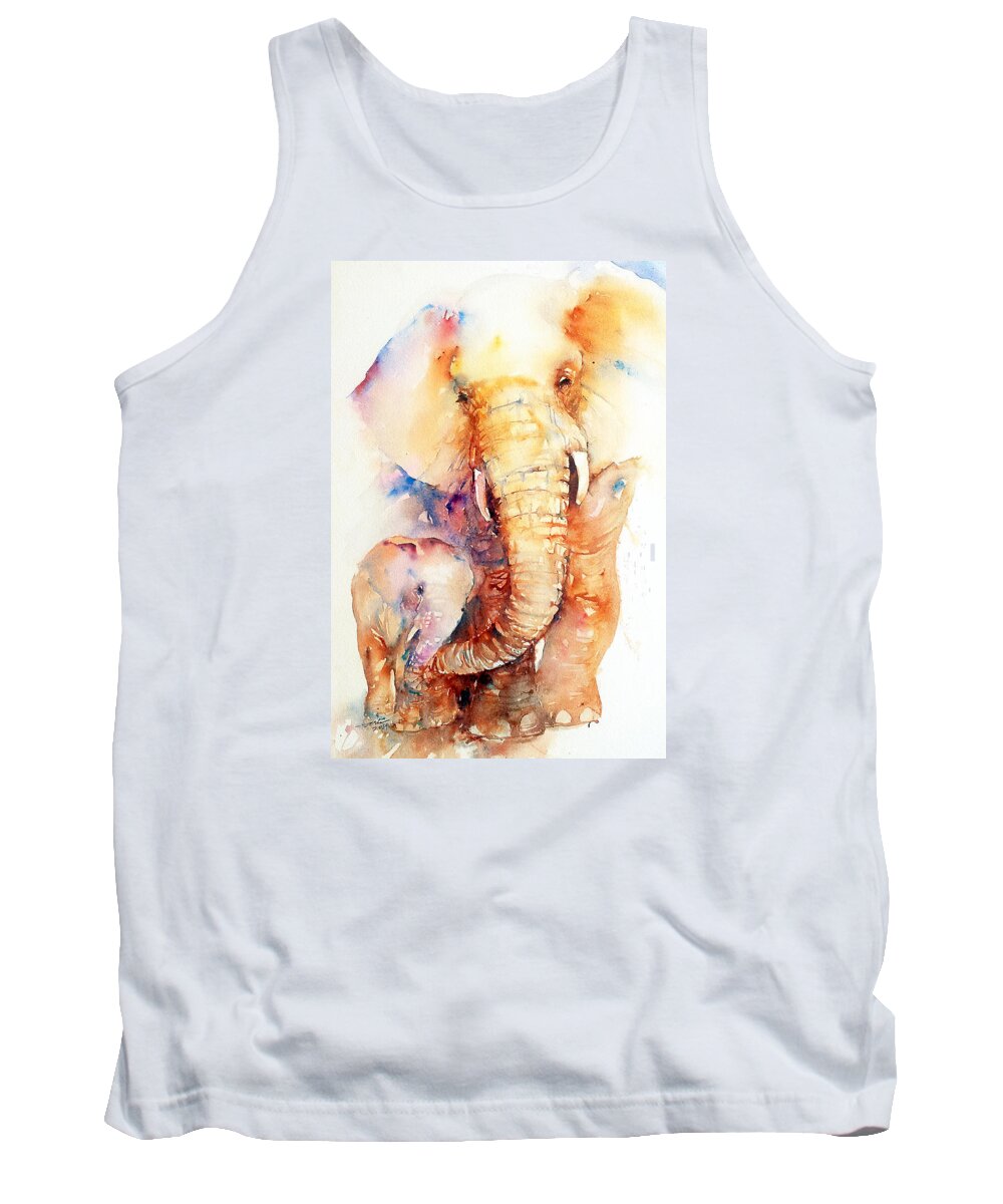 Elephant Tank Top featuring the painting True Love by Arti Chauhan