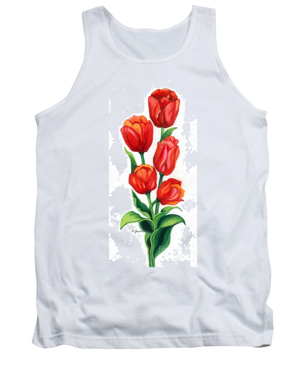 Tulips Tank Top featuring the painting Tulip Time by Barbara Jewell