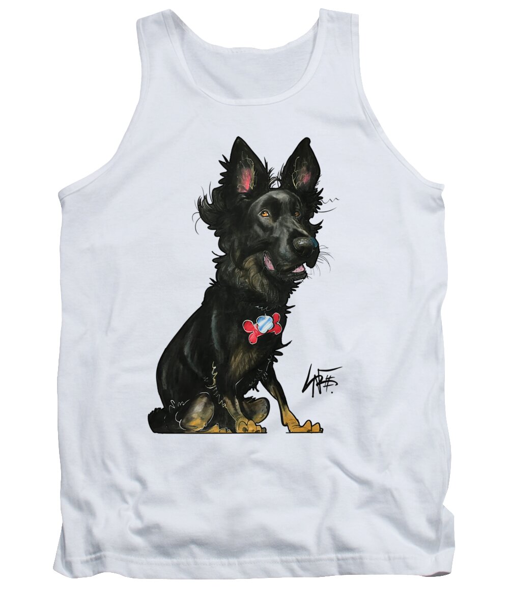 Turner Tank Top featuring the drawing Turner 3943 by Canine Caricatures By John LaFree