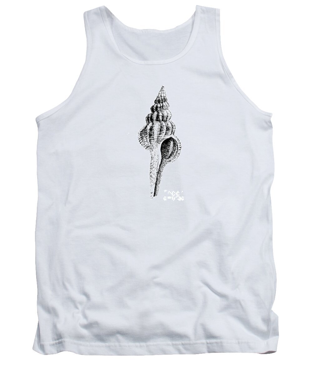 Sea Shell Tank Top featuring the drawing twirly Shell by Shelley Myers