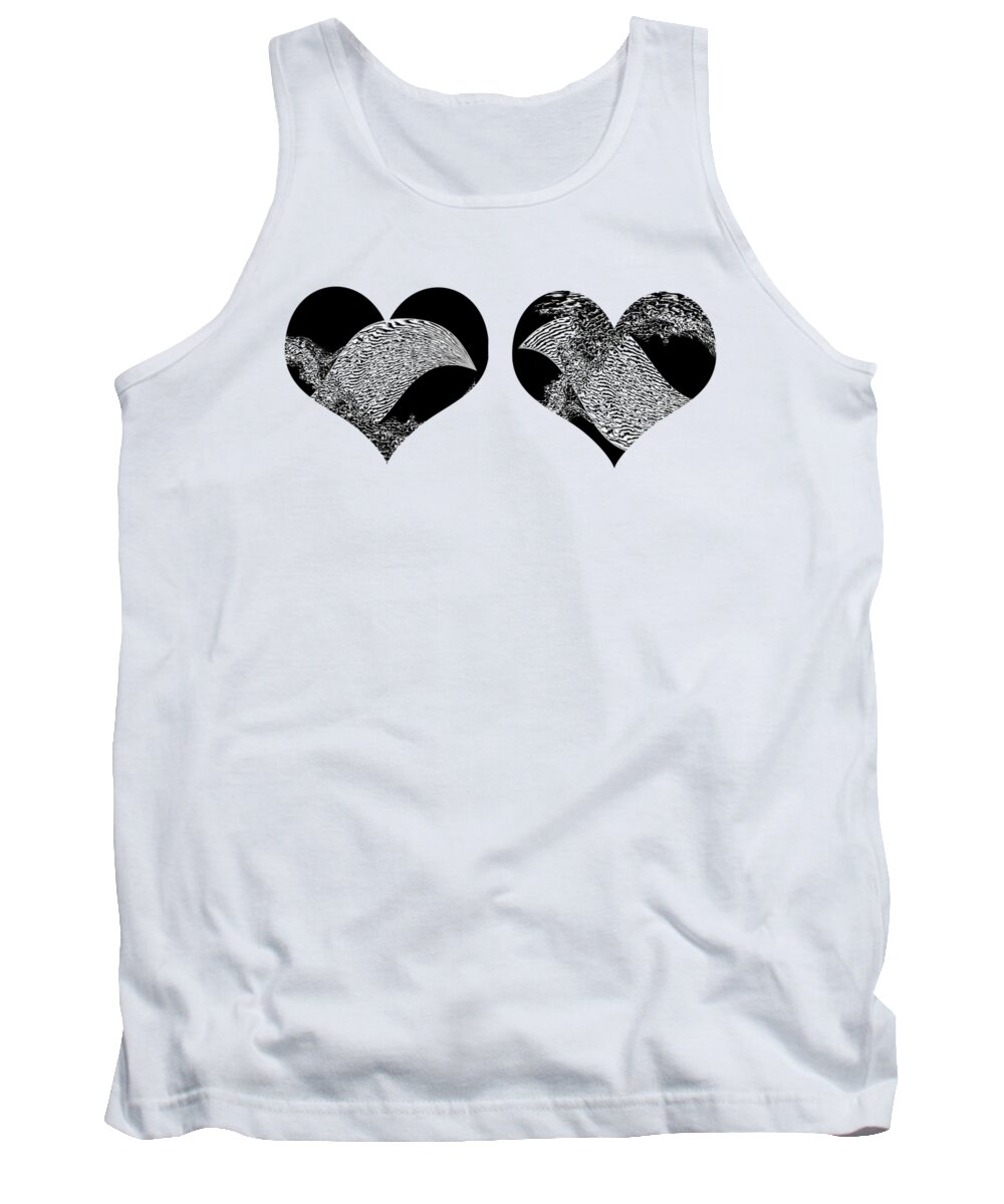 Heart Tank Top featuring the photograph Two Dolphin Hearts Swimming by Marilyn Cornwell