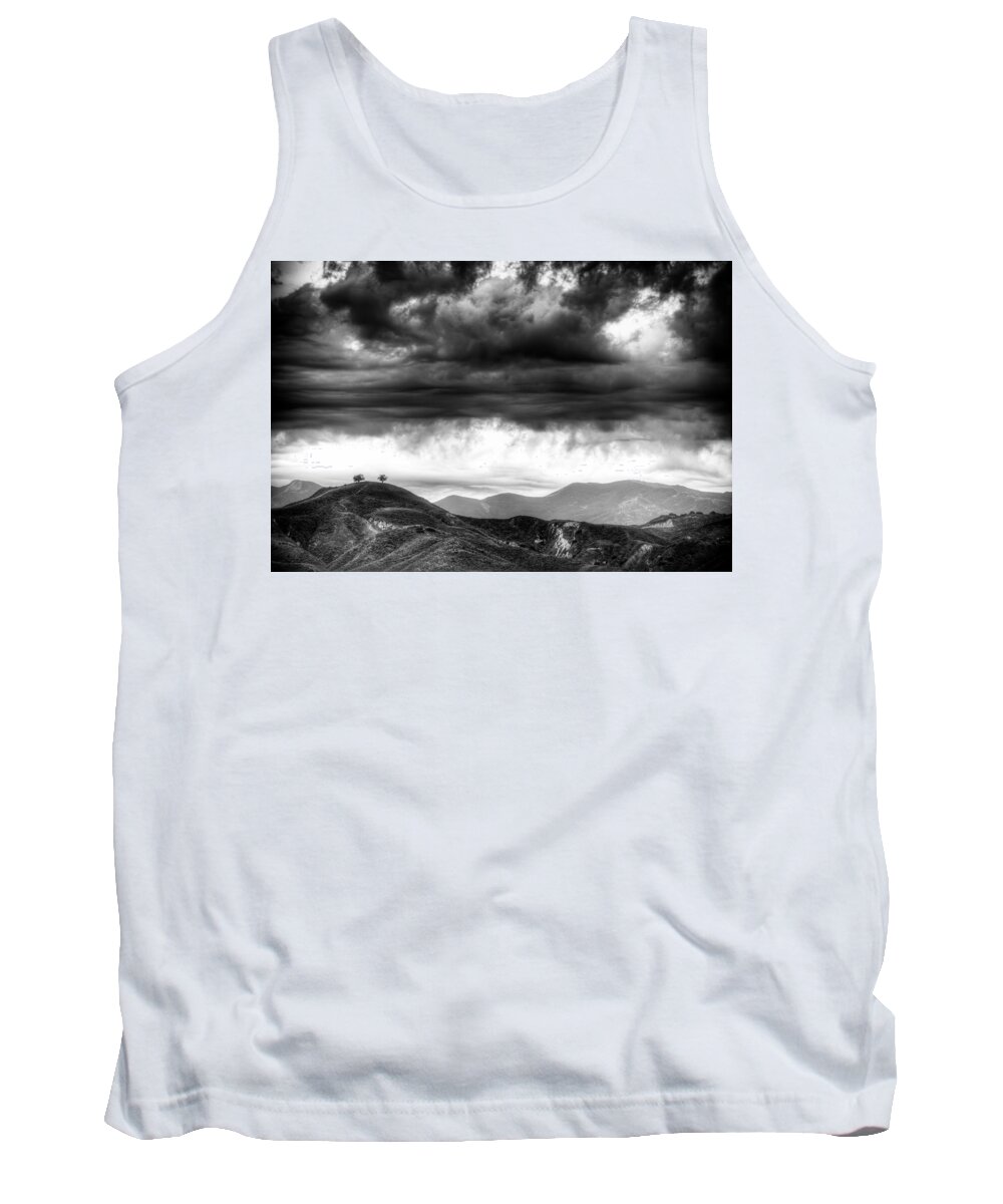 Trees Mountain Storm Clouds Tank Top featuring the photograph Two Trees Ventura by Wendell Ward