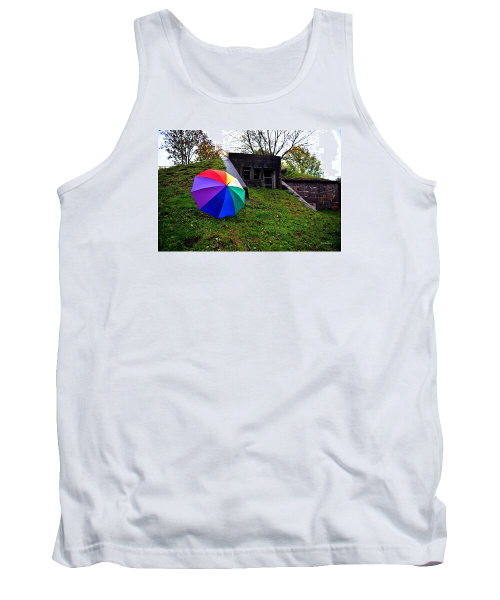 Autumn Tank Top featuring the photograph Umbrella in Front by Randi Grace Nilsberg