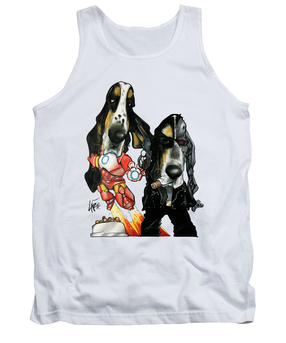 Pet Portrait Tank Top featuring the drawing Urban 3404 by Canine Caricatures By John LaFree