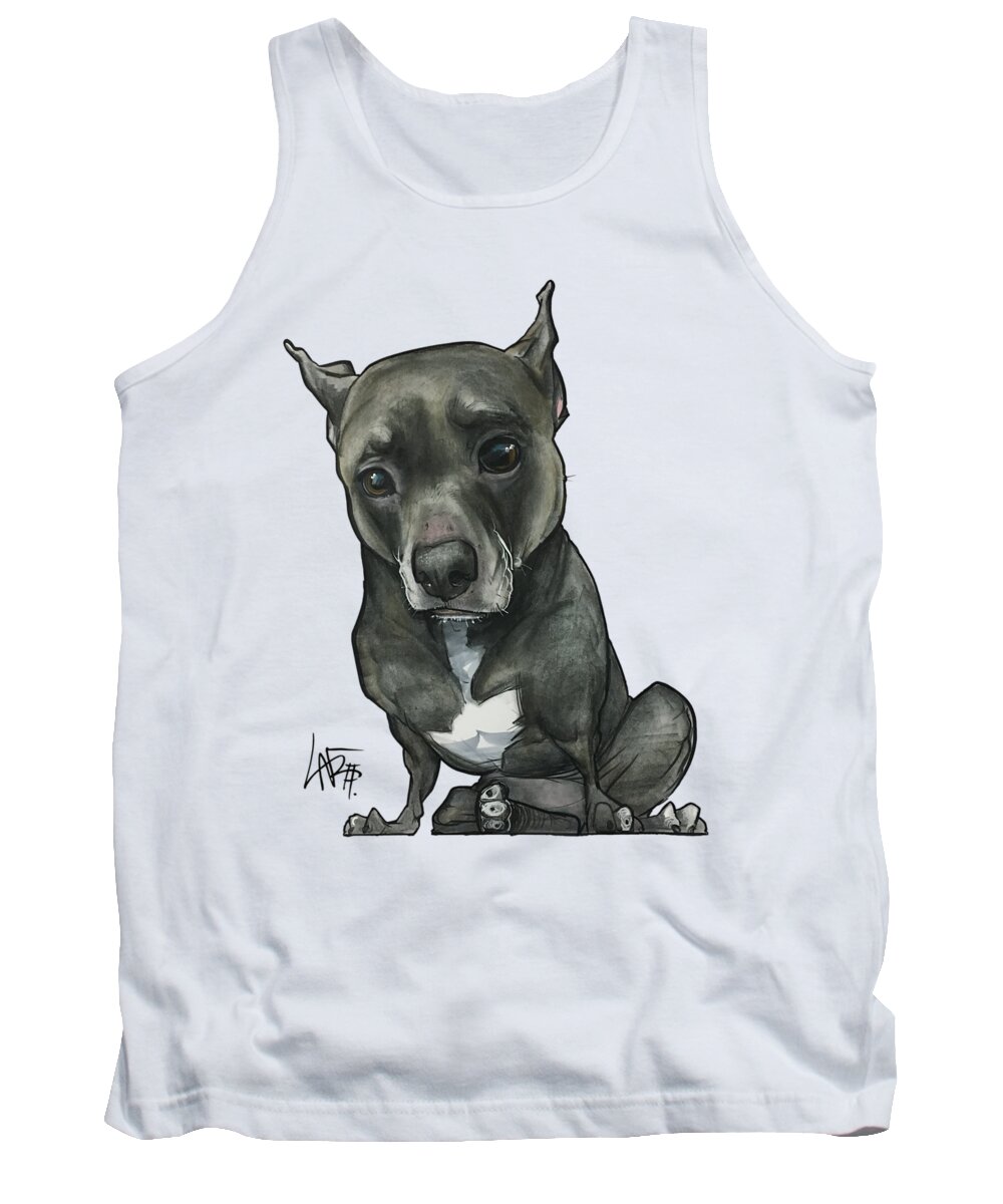 Pet Portrait Tank Top featuring the drawing Valentine 3344 by Canine Caricatures By John LaFree