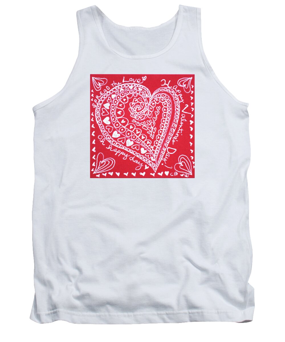 Caregiver Tank Top featuring the drawing Valentine Heart by Carole Brecht