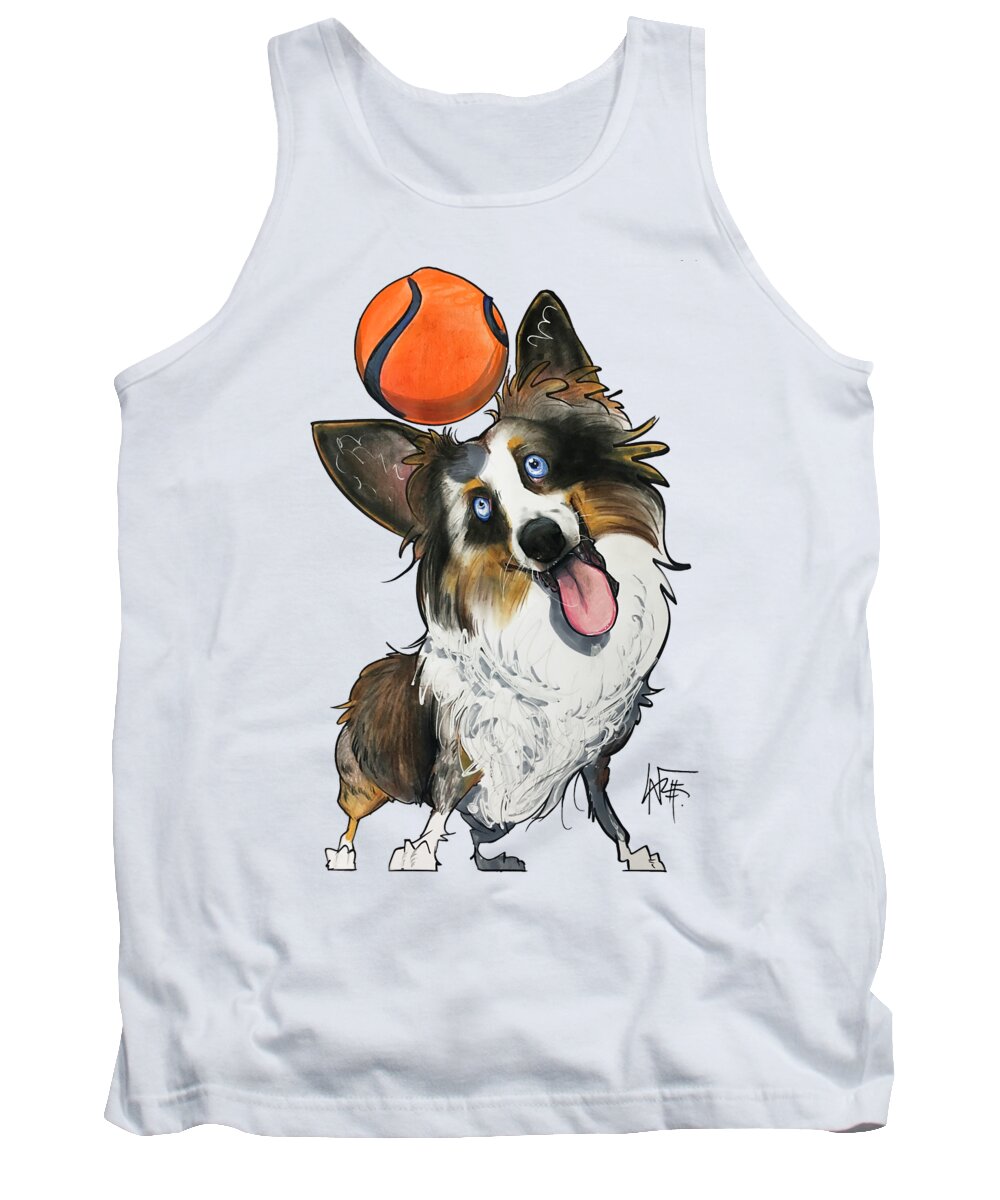 Pet Portraits Tank Top featuring the drawing Vannostrand Wizard by Canine Caricatures By John LaFree
