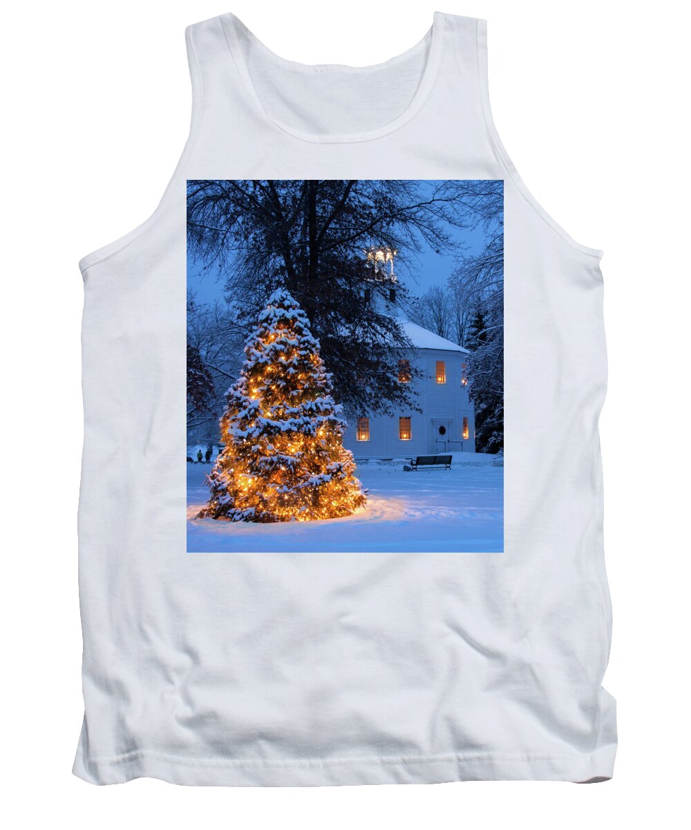#jefffolger Tank Top featuring the photograph Vertical Vermont Round Church by Jeff Folger