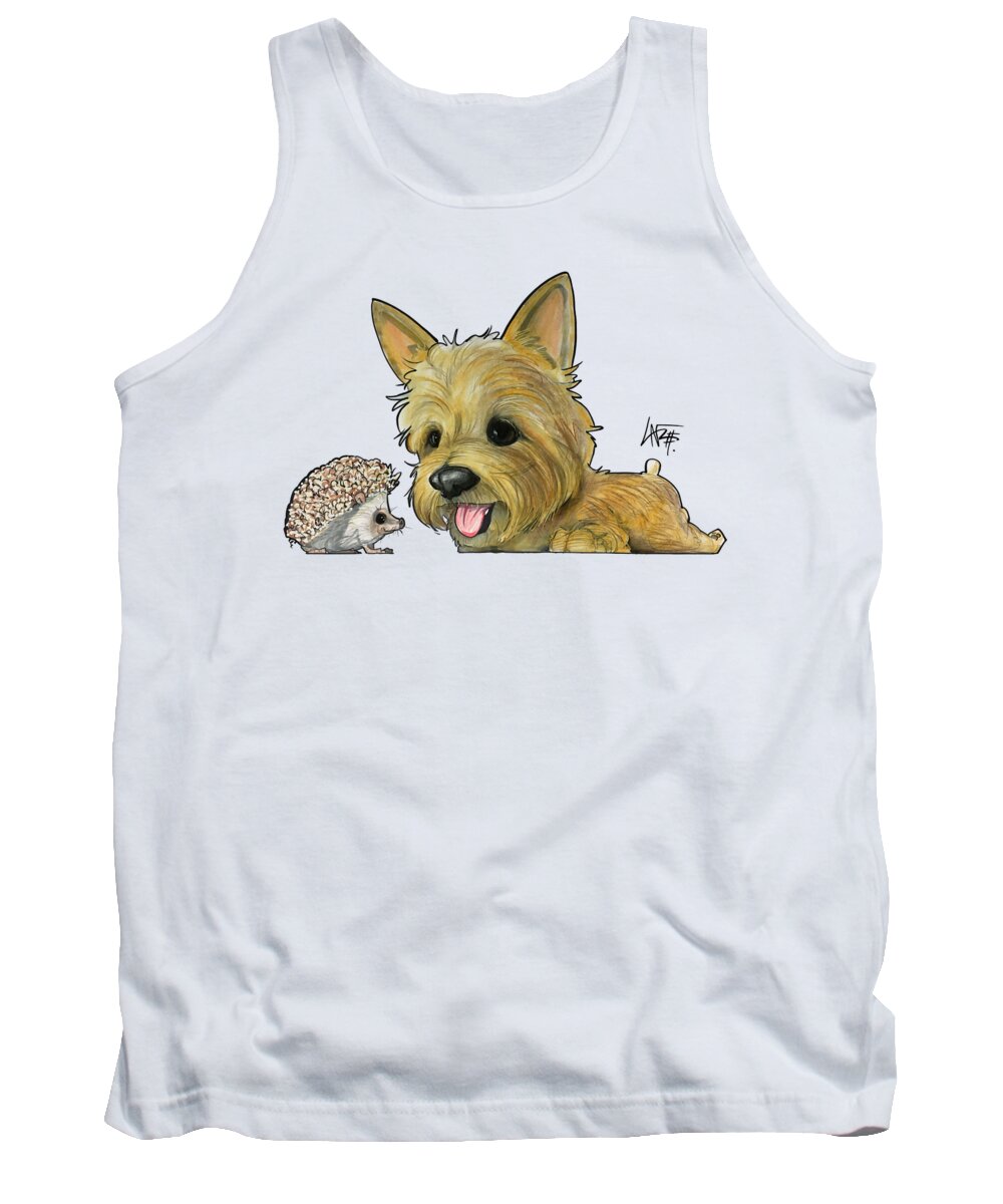 Pet Portrait Tank Top featuring the drawing Vicklund 3342 by Canine Caricatures By John LaFree