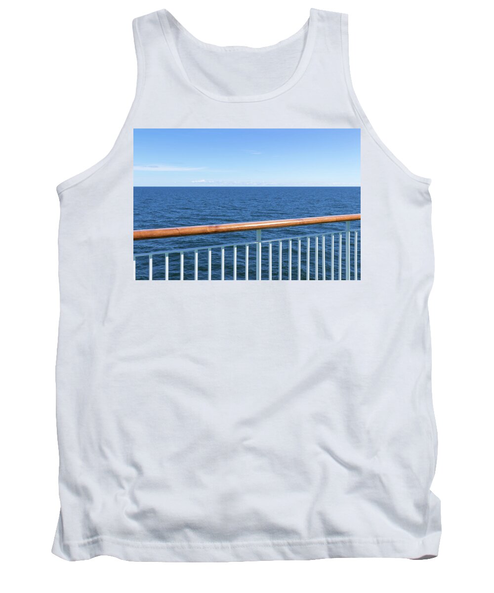 Sea Tank Top featuring the photograph View at the sea from passenger ship by GoodMood Art