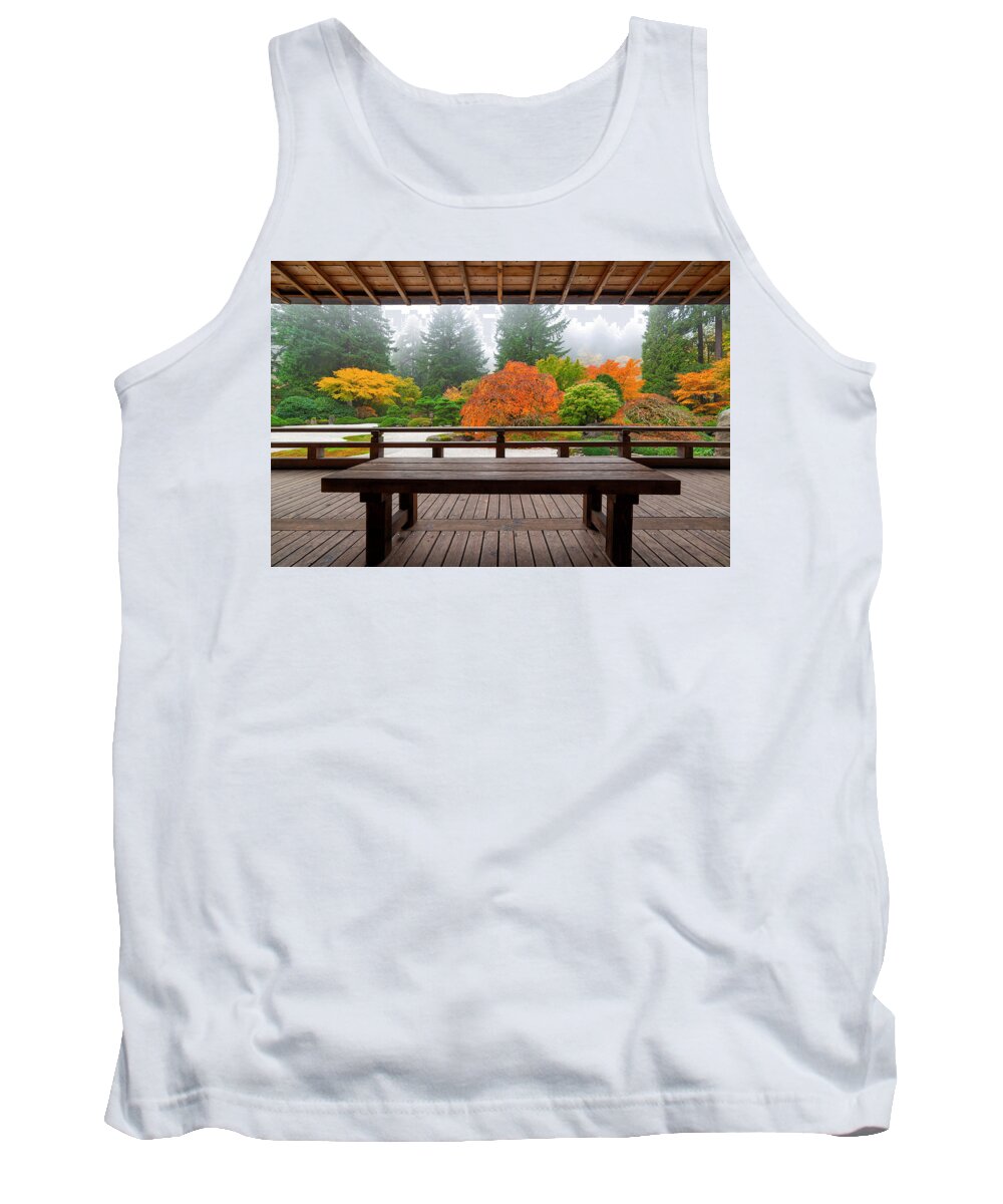 Japanese Garden Tank Top featuring the photograph View from the Pavilion by David Gn