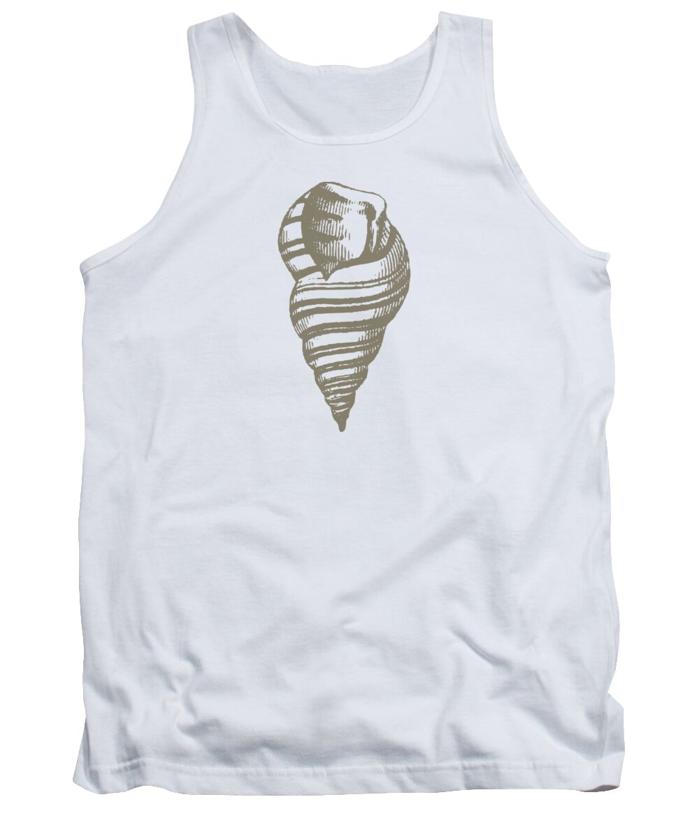 Vintage Sea Shell Tank Top featuring the painting Vintage Sea Shell Illustration by Masterpieces Of Art