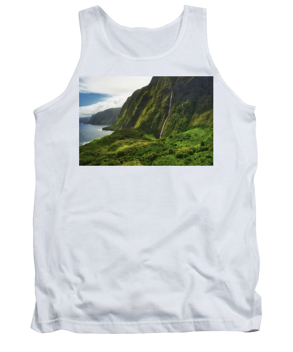 Christopher Johnson Tank Top featuring the photograph Waimanu Waterfall by Christopher Johnson