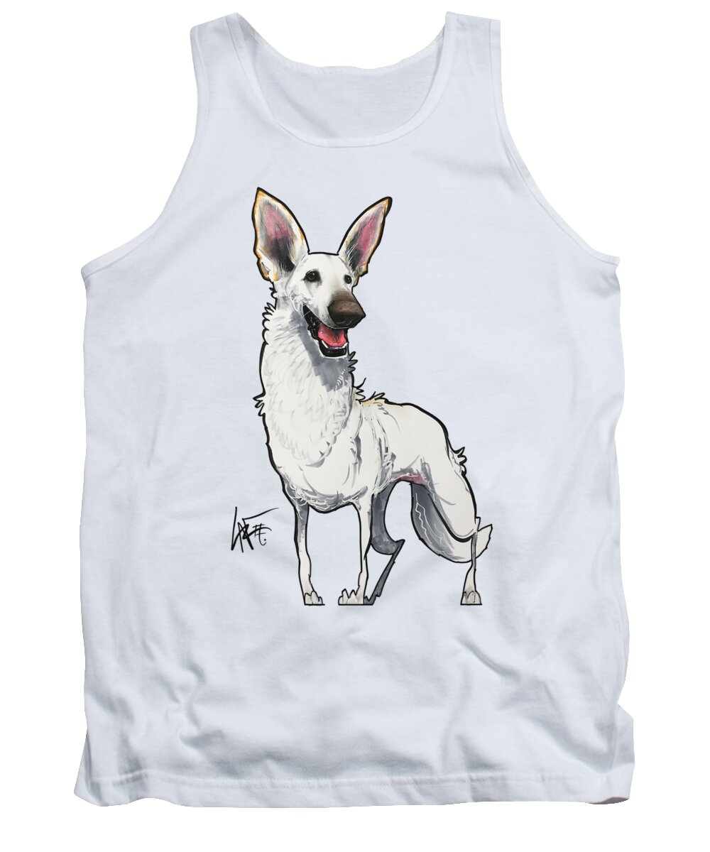 German Shepherd Tank Top featuring the drawing Walker 3909 by Canine Caricatures By John LaFree