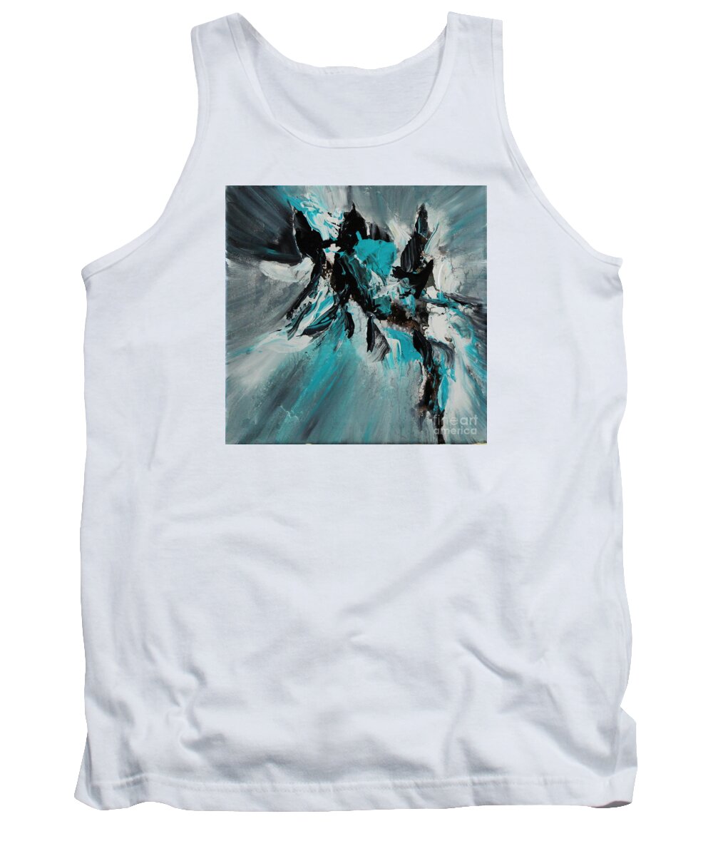 Feather Painting Tank Top featuring the painting Walking waves-2 by Preethi Mathialagan