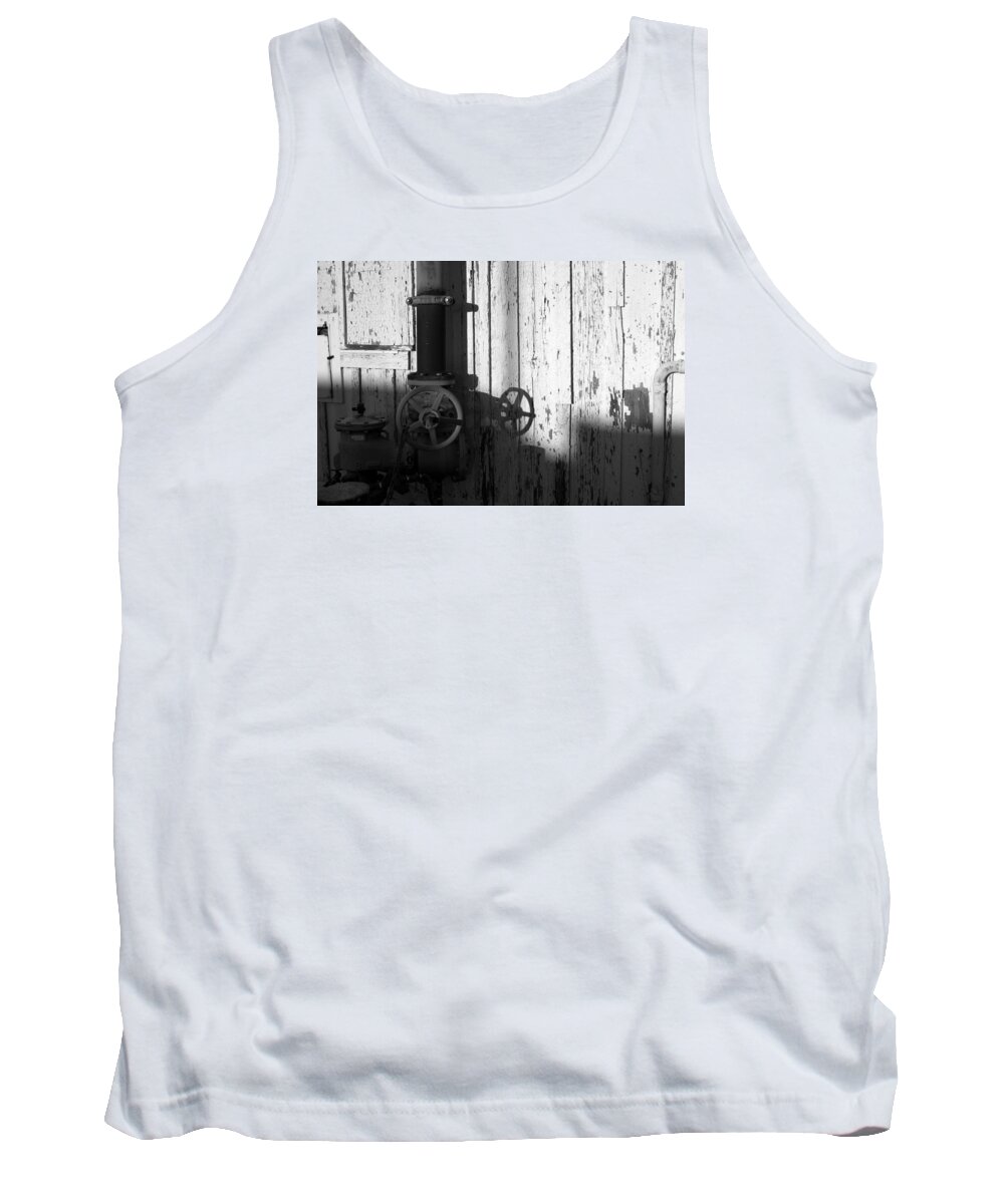 Wall Tank Top featuring the photograph Wall Pipe Shadows by Catherine Lau