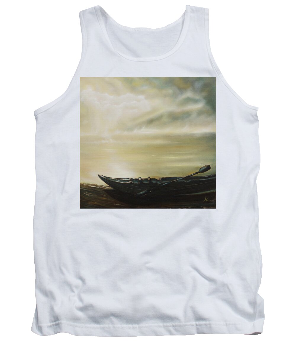 Water Tank Top featuring the painting Wayfarer's Sojourn by Neslihan Ergul Colley