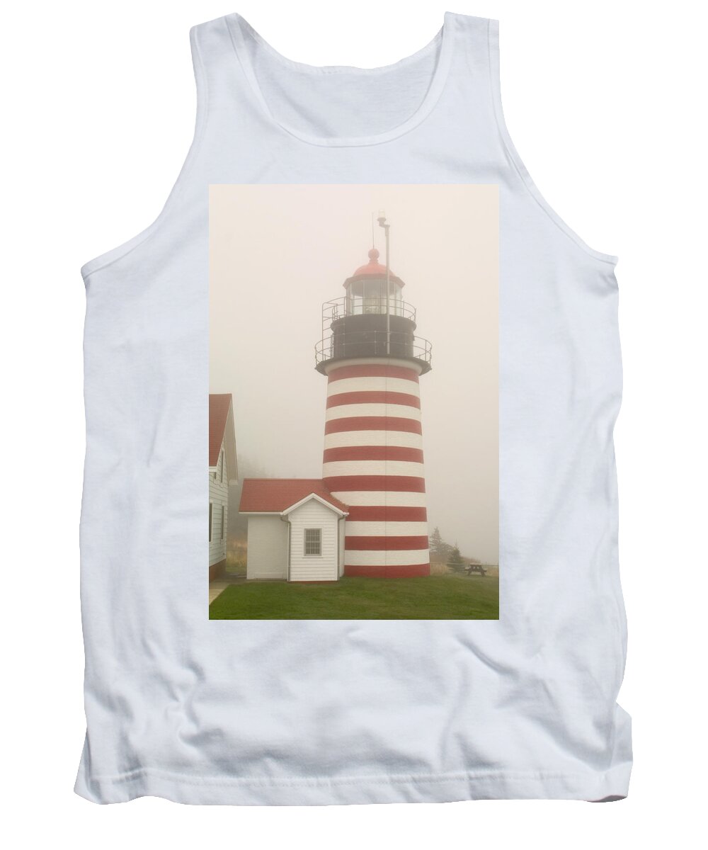 Lighthouse Tank Top featuring the photograph West Quody Head Lighthouse by Brent L Ander