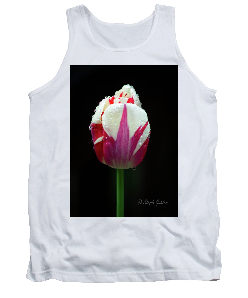 Tulip Tank Top featuring the photograph Wet Tulilp by Steph Gabler