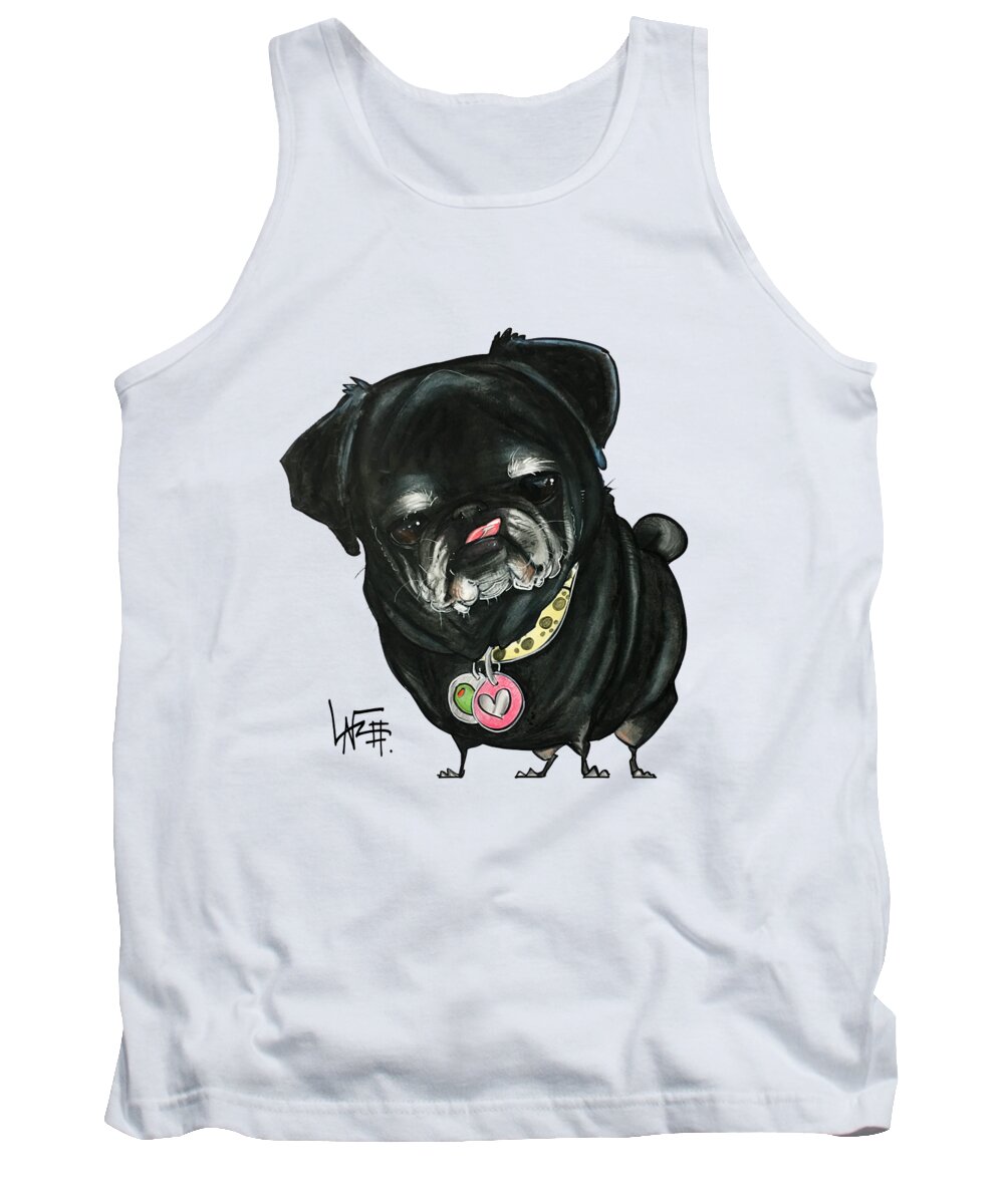 Pet Portrait Tank Top featuring the drawing Wharton 3366 by John LaFree