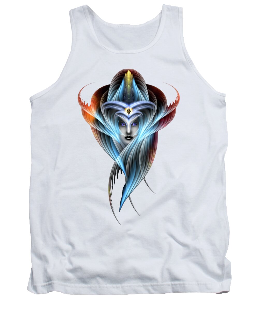 Arsencia Tank Top featuring the digital art What Dreams Are Made Of GeomatCLR Fractal Portrait by Rolando Burbon
