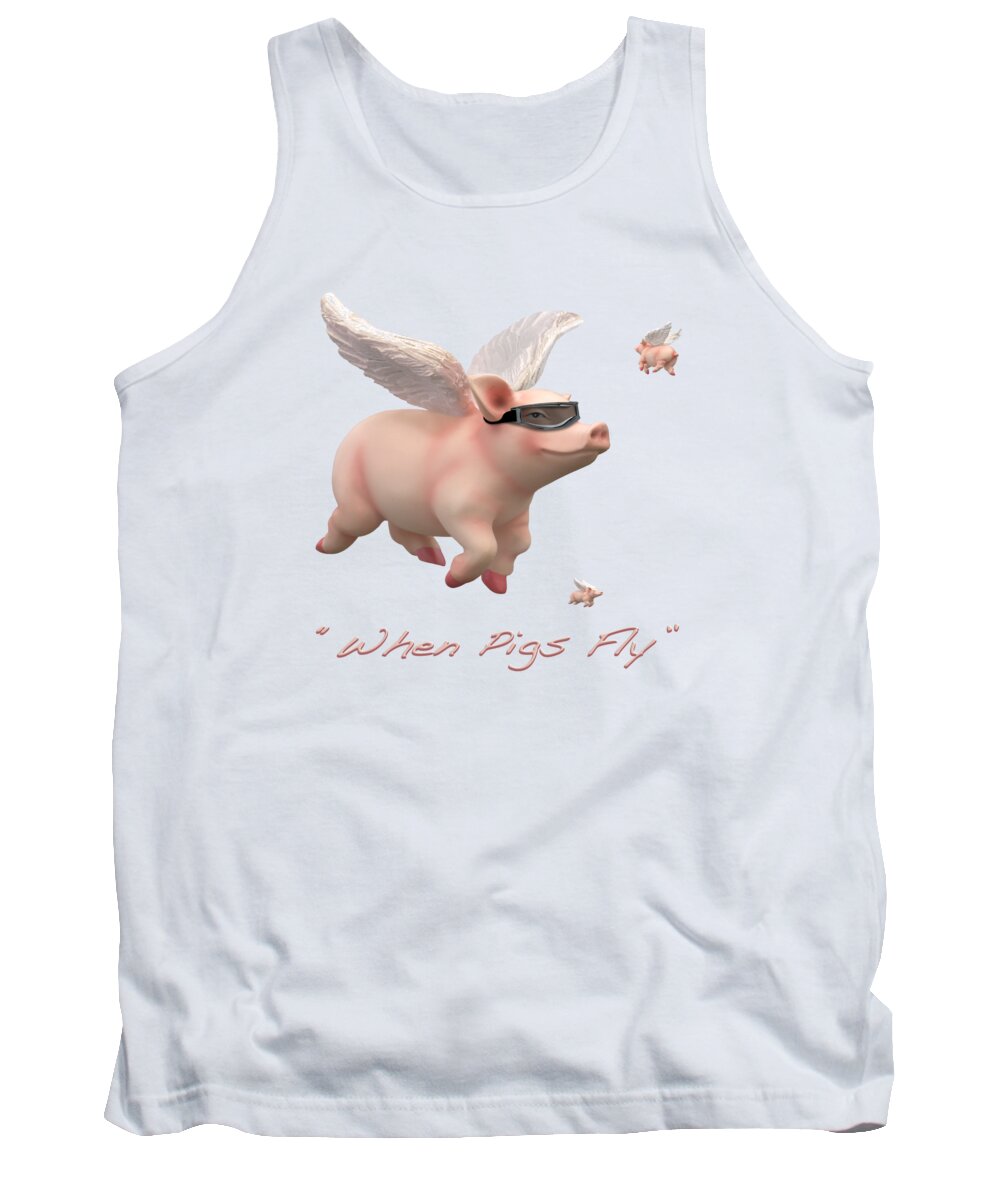 Pigs Fly Tank Top featuring the photograph When Pigs Fly by Mike McGlothlen