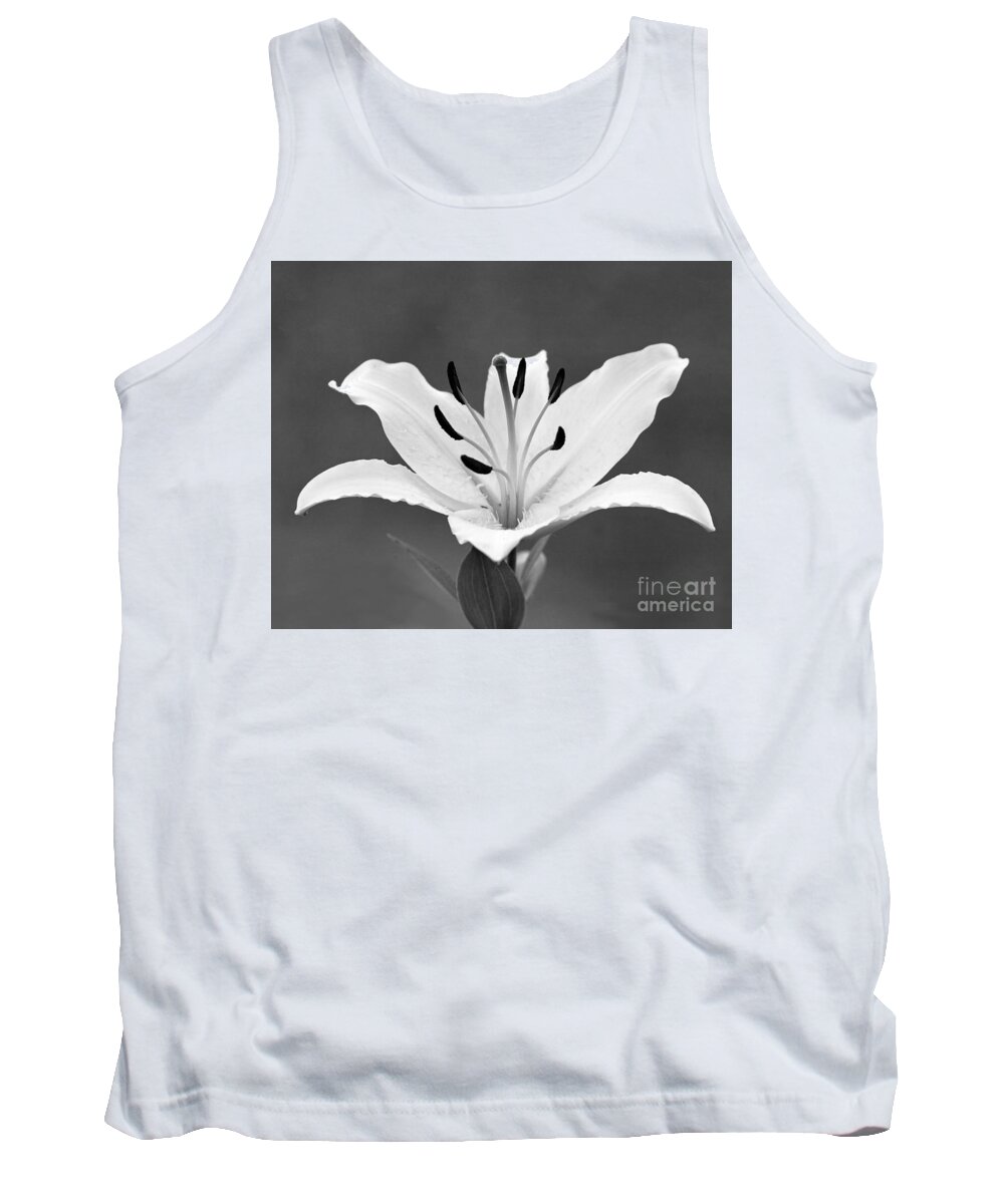 Lily Tank Top featuring the photograph White Lily by Kimberly Blom-Roemer