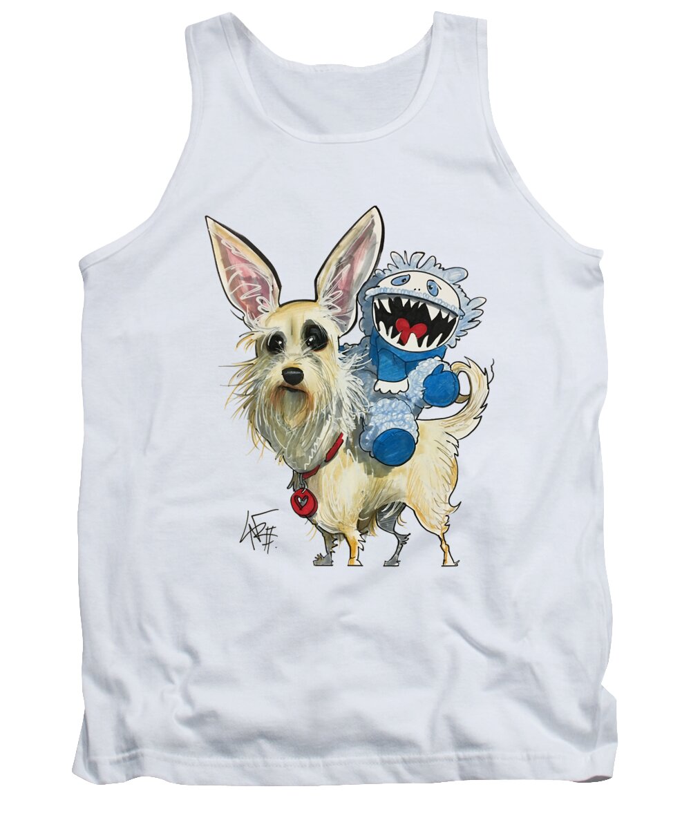 Pet Portrait Tank Top featuring the drawing Willis 3259 by Canine Caricatures By John LaFree