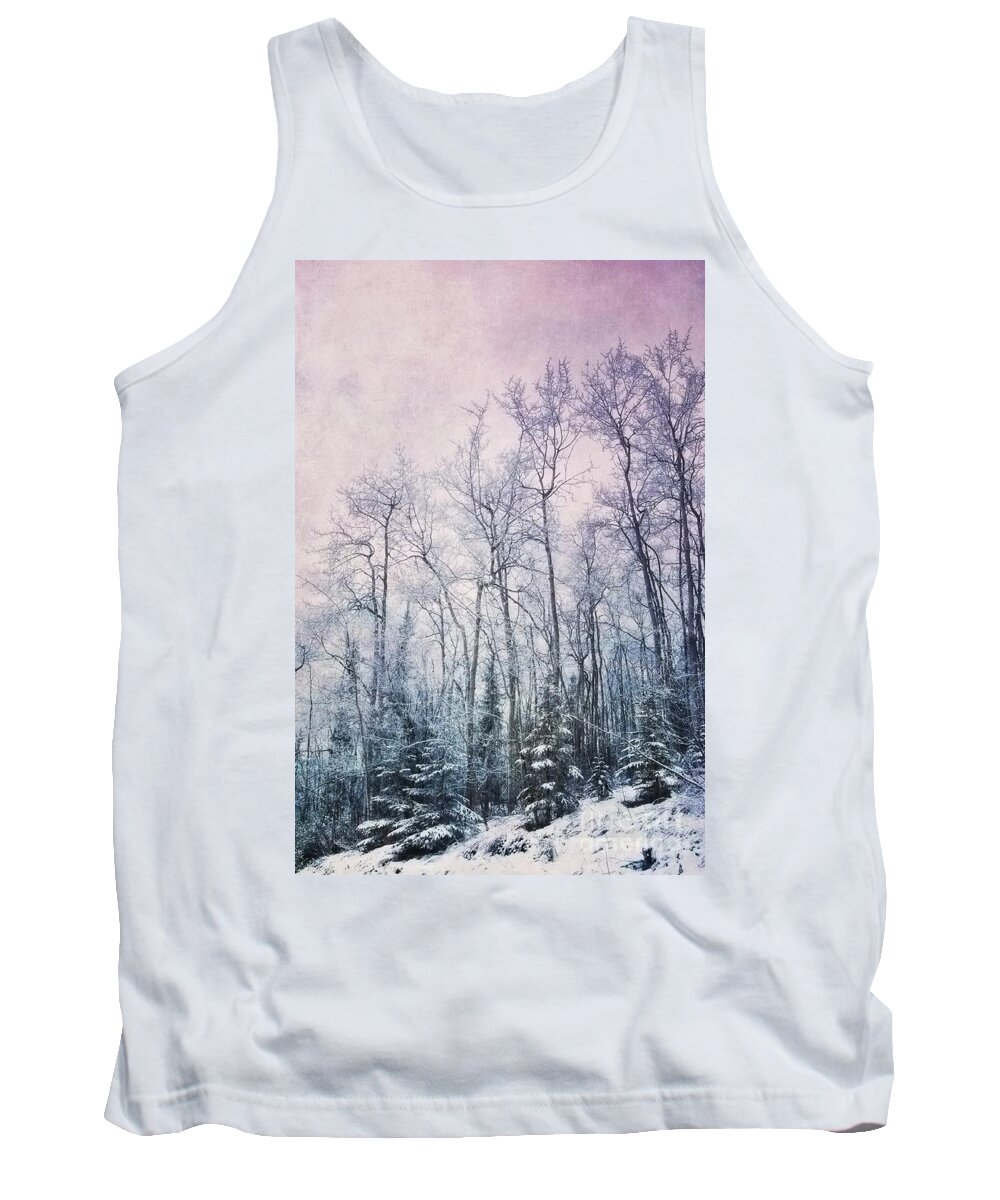 Forest Tank Top featuring the photograph Winter Forest by Priska Wettstein