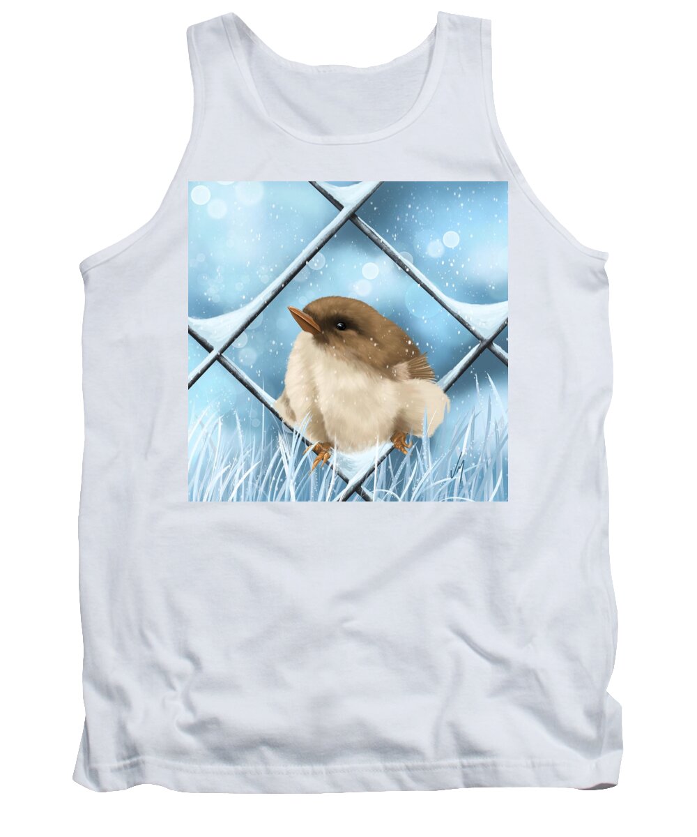 Winter Tank Top featuring the painting Winter sweetness by Veronica Minozzi