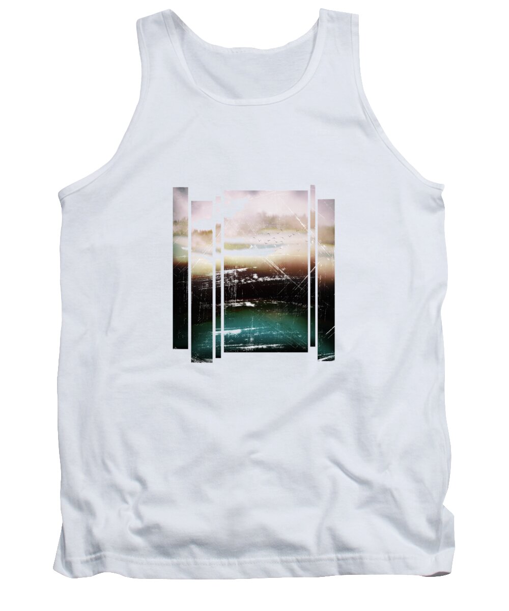 Abstract Tank Top featuring the digital art Winters Day by Katherine Smit