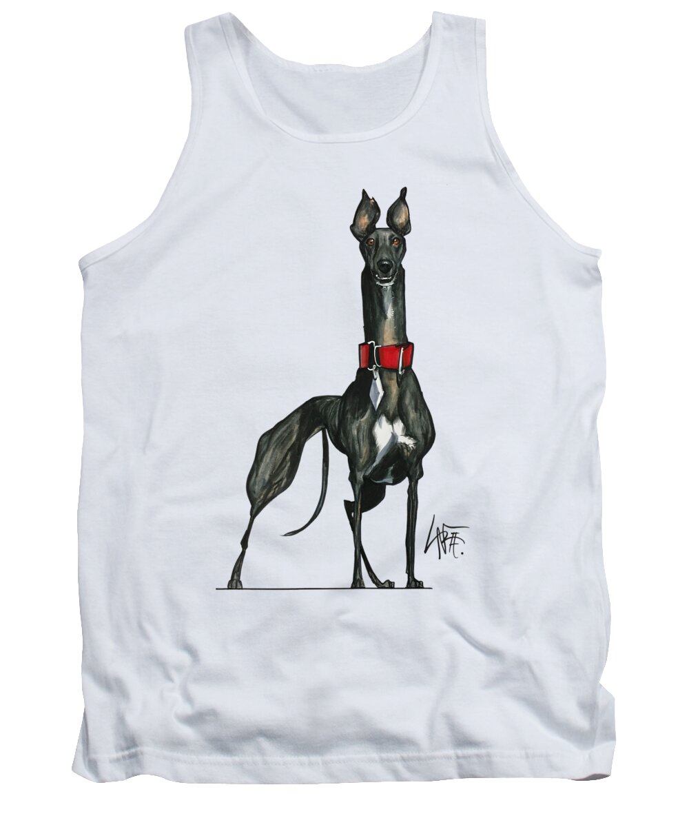 Greyhound Tank Top featuring the drawing Woerner 3596 by Canine Caricatures By John LaFree