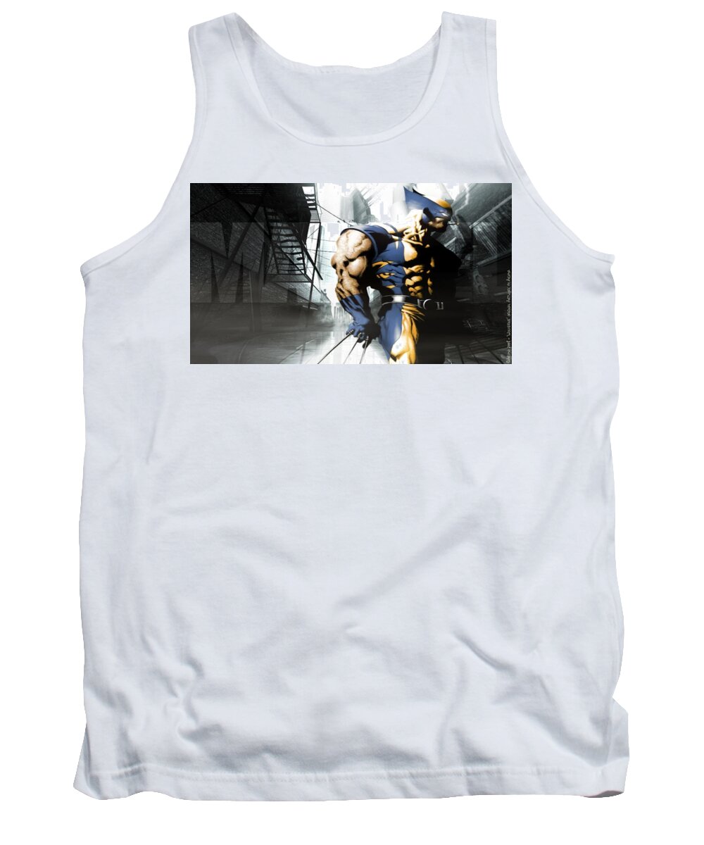 Wolverine Tank Top featuring the digital art Wolverine by Super Lovely