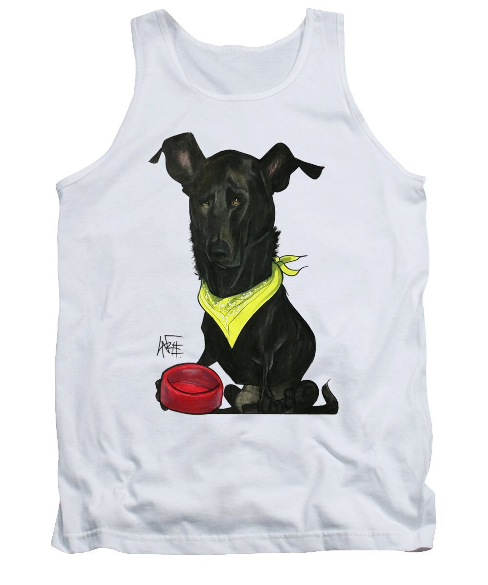 Pet Portrait Tank Top featuring the drawing Womack 3291 Charlie by Canine Caricatures By John LaFree