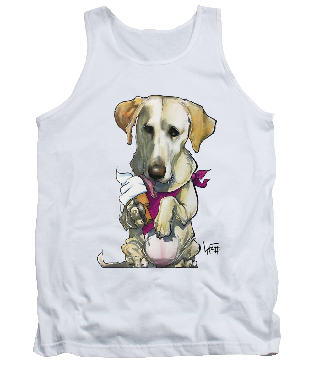 Pet Portrait Tank Top featuring the drawing Womack 3291 Trina-K by Canine Caricatures By John LaFree