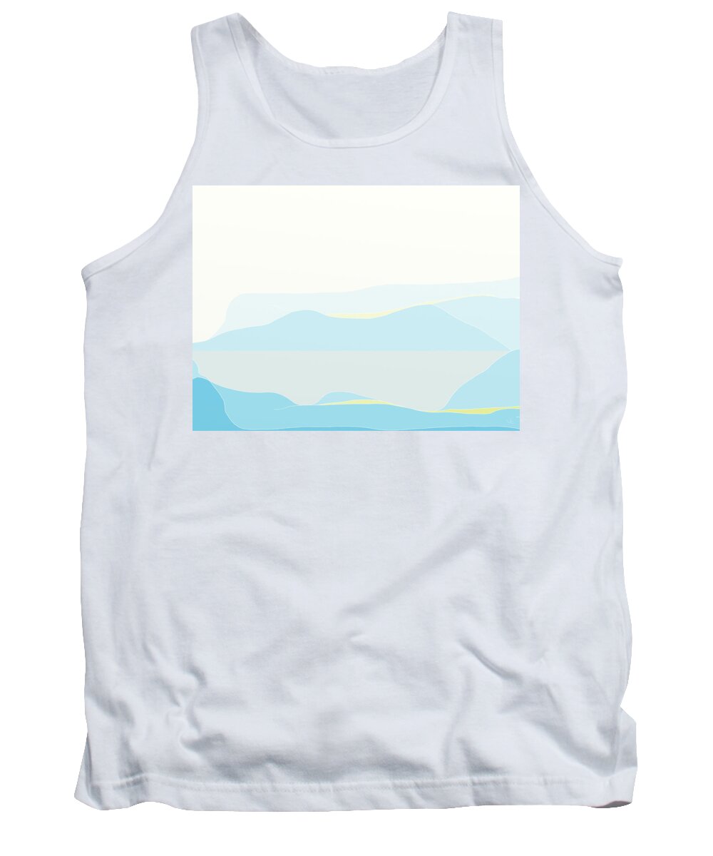 Victor Shelley Tank Top featuring the digital art Woman in Blue by Victor Shelley
