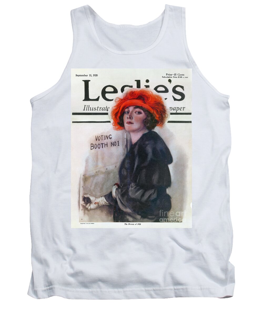 1920 Tank Top featuring the drawing Women Voting, 1920 by Granger