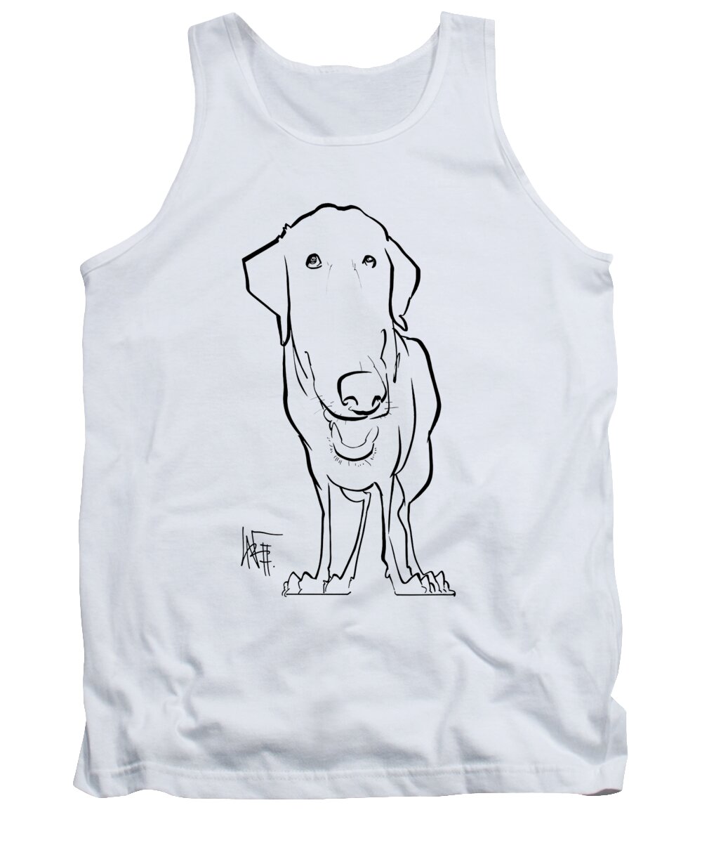 Pet Portrait Tank Top featuring the drawing Wong 7-1490 by Canine Caricatures By John LaFree