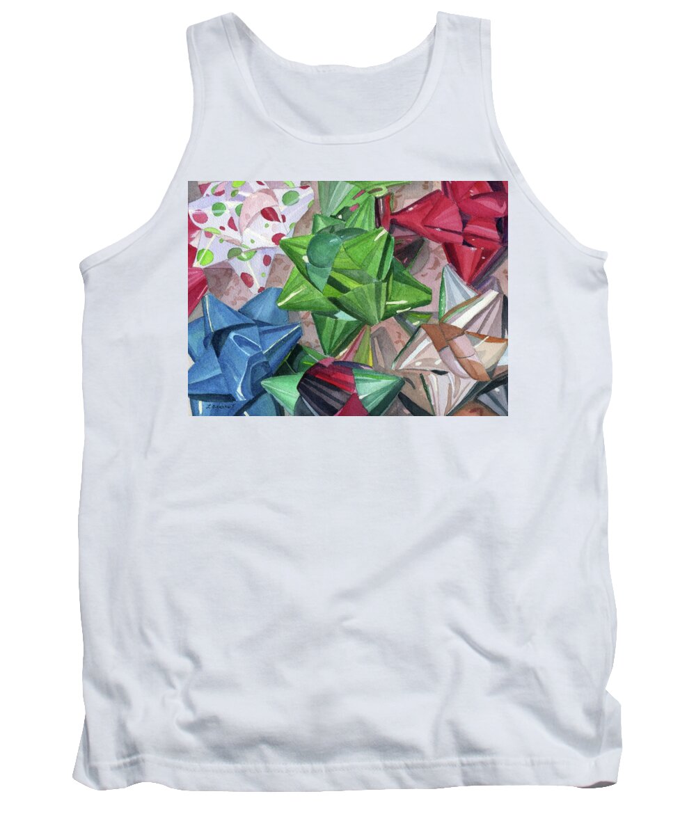 Holiday Tank Top featuring the painting Wrap it up by Lynne Reichhart