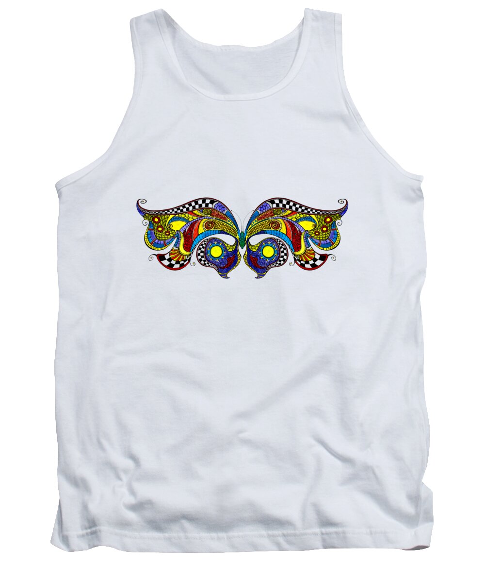 Gallery Tank Top featuring the drawing Chrysalis by Dar Freeland