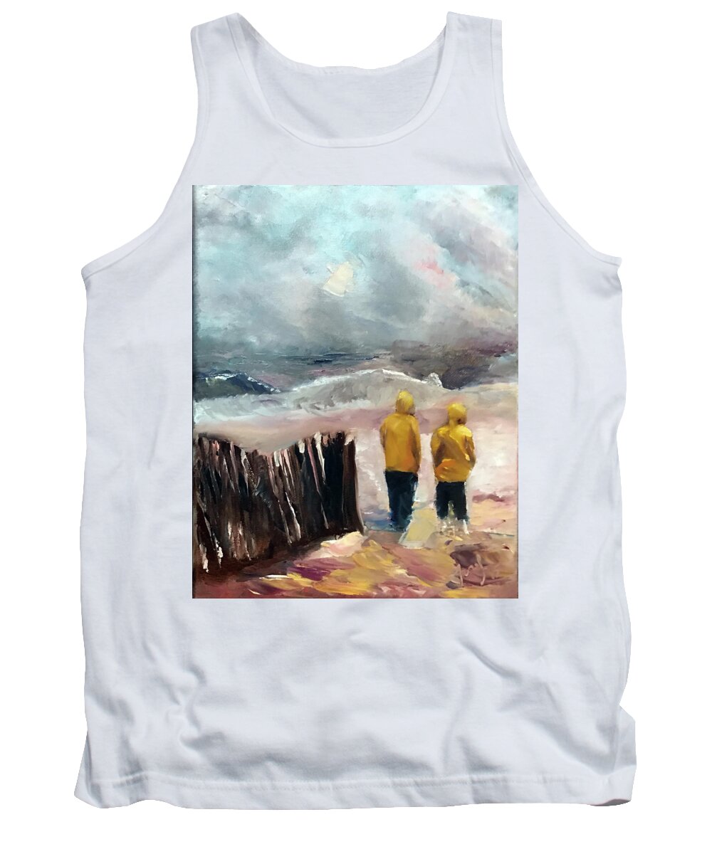  Tank Top featuring the painting Yellow Slickers by Josef Kelly