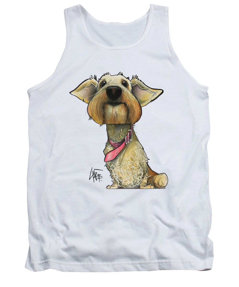 Pet Portrait Tank Top featuring the drawing Yenny 3537 by Canine Caricatures By John LaFree