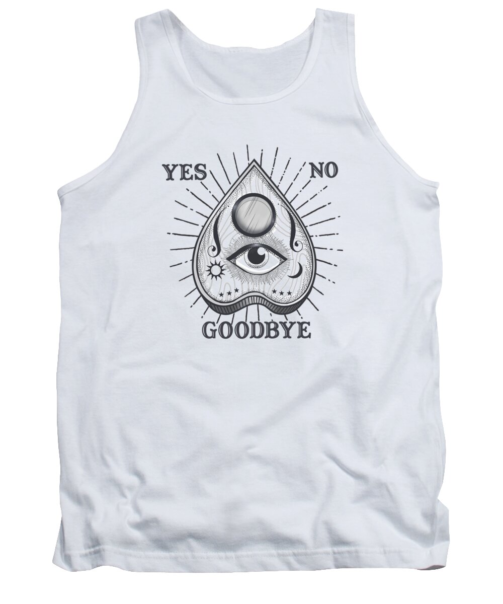 Graphic-design Tank Top featuring the painting Yes No Goodbye Magic Ouija Vintage Planchette Design by Little Bunny Sunshine