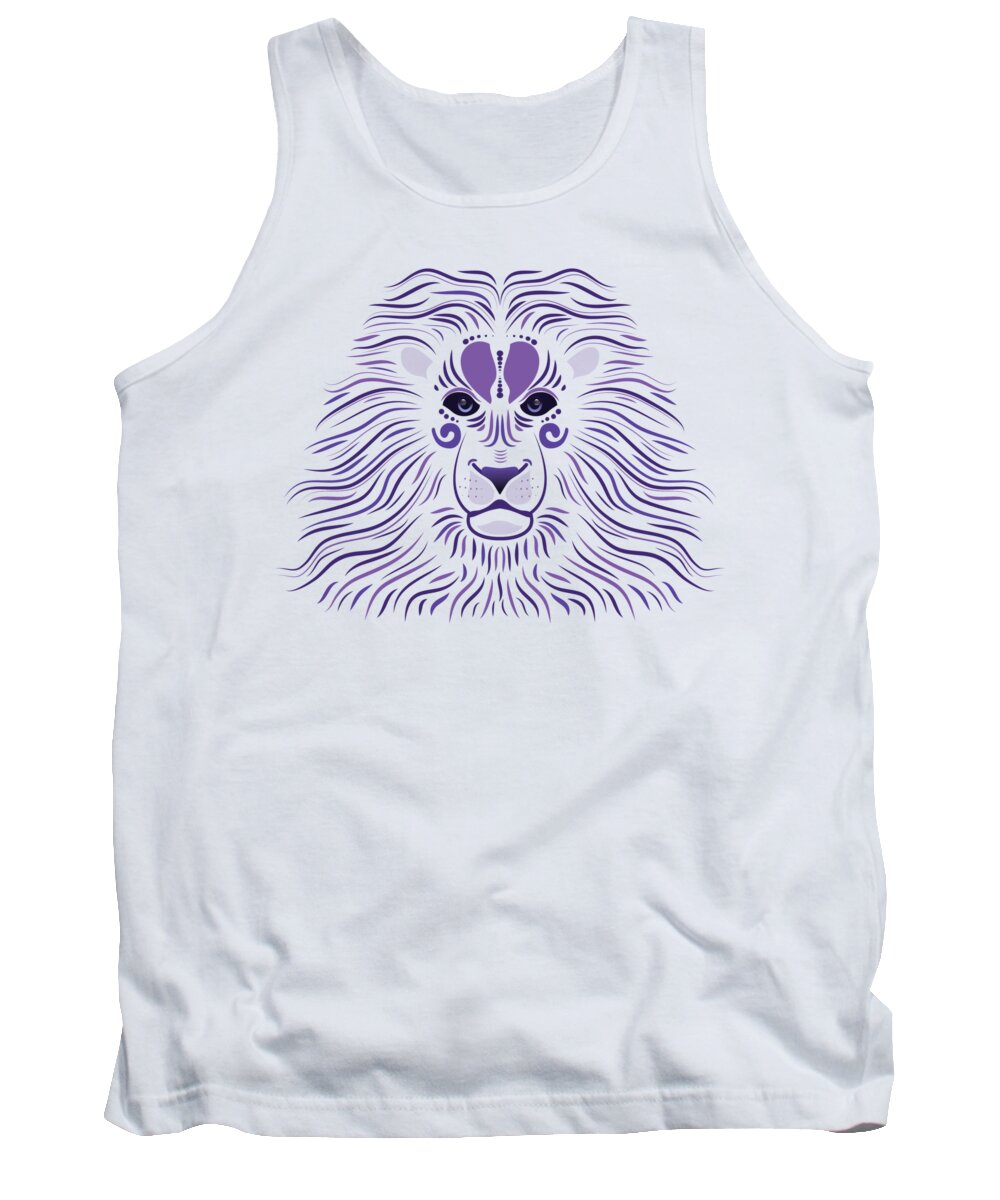 Abstract Tank Top featuring the digital art Yoni The Lion - Light by Serena King