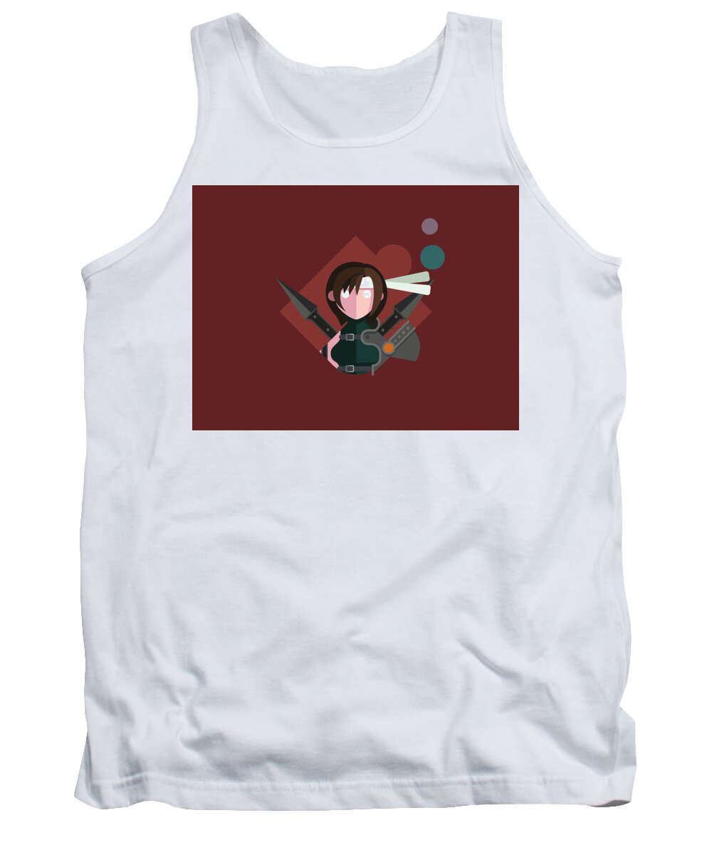 Rpg Tank Top featuring the digital art Yuffie by Michael Myers